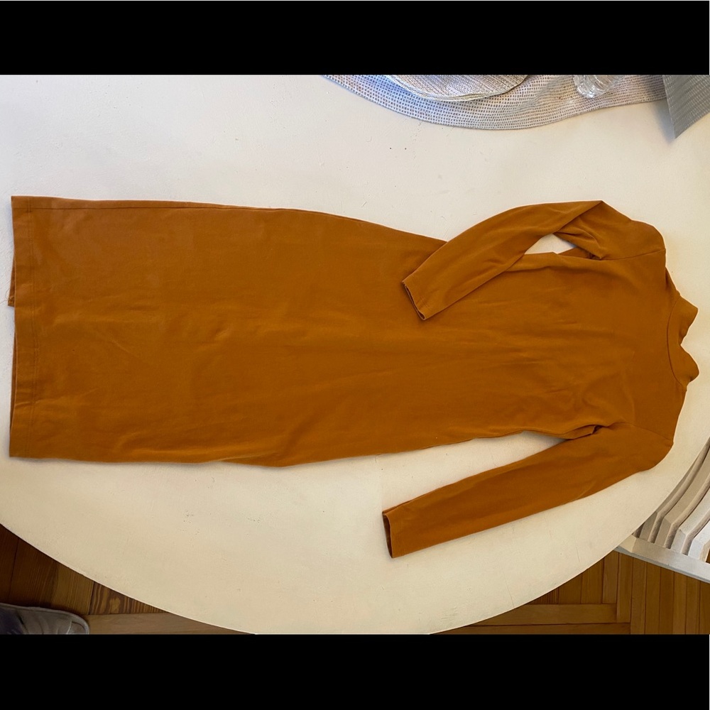 American Apparel: Mustard Long Sleeve Fitted Dress
